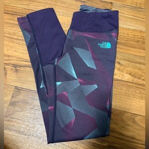 The North Face Burgundy and Teal Patterned Leggings